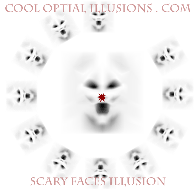 scary rotating ghost faces - High Contrast Version